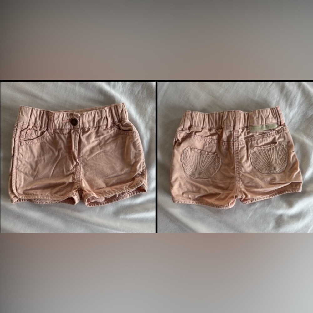 Stella McCartney Baby Girl Knit Cotton Shorts – Size 18 Months (Dusty Pink)